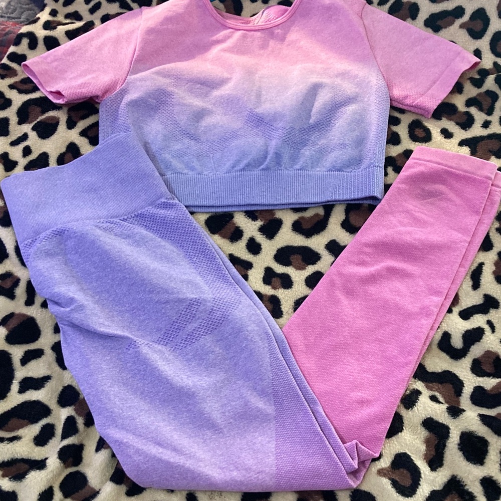Pink and Purple Ombre Two-Piece Set - Picture 5 of 6